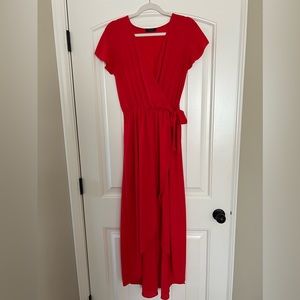 Women’s Red Maxi Wrap Dress